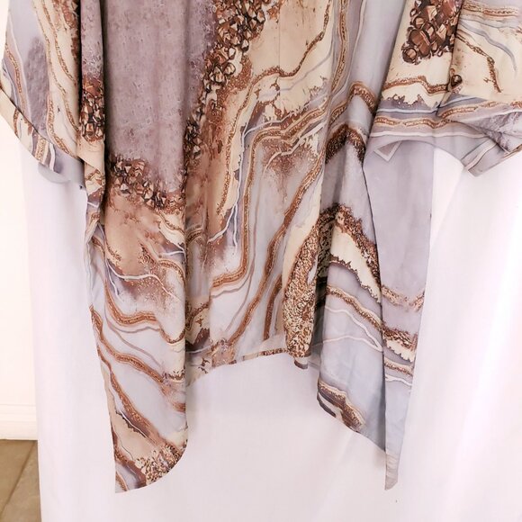 Woman Crystal Rock Print Tie Dye Relaxed Lightweight Blouse Plus Size XXL - Picture 11 of 11